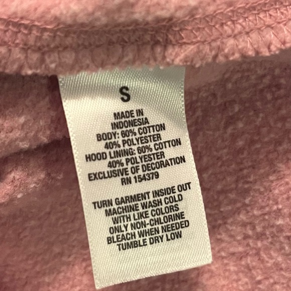 Aeropostale Women's Pink Cotton Blend Hoodie Zip-Up Jacket. Size Small - Picture 5 of 5